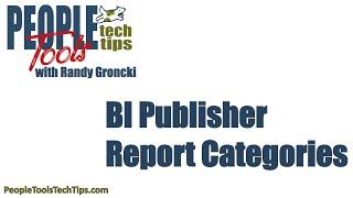 BI Publisher Report Categories