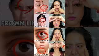 ️Antiaging glowing skin yoga reduce frown lines, dark circles,double chin, slim nosetryit #shorts