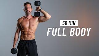 50 Min Full Body Dumbbell Workout At Home - Build Muscle