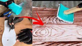 Simple Wood graining tool from slipper