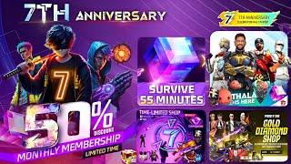 7th Anniversary Free Fire Rewards | Gold Diamond Shop Confirm | Free Fire New Event | Ff New Event