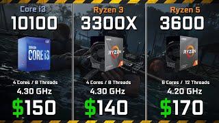 Core i3 10100 vs Ryzen 3 3300X vs Ryzen 5 3600 Rendering and Gaming Comparison