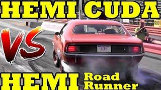 Which is FASTER ?? 426 Hemi Cuda or 426 Hemi Road Runner - 1/4 Mile Drag Race - RoadTestTV®