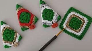 Easy Crochet Christmas Tree in 10 Minutes | Create a Cute Granny Square Christmas Tree