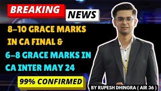 BREAKING NEWS - 8-10 Grace Marks Expected in CA Final May 2024 & CA Inter May 2024 - CONFIRMED!!