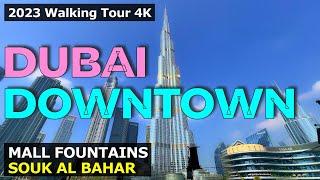  Dubai Amazing Burj Khalifa, City Center 4K Walking Tour, Dubai Downtown 2024