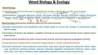 Weed Biology and Ecology | weed science #Weedbiology #weedecology