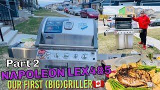 NAPOLEON LEX485(5 burner 74,000-BTU Propane Gas BBQ Grill with cover(part2)#napoleon#grill