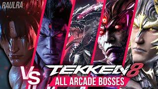 TEKKEN 8 | Jin VS. All Arcade Bosses [Azazel, True Devil Kazuya, Angel Jin] - HARD MODE