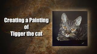 Creating a painting of Tigger the Cat