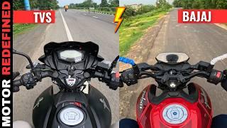 2024 TVS Apache RTR 160 2V Racing Edition Vs Bajaj Pulsar N150 Ride Comparison.