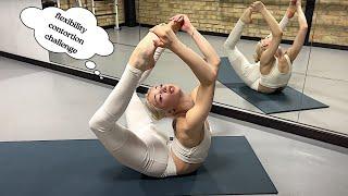 Do you think it's easy to perform this circus trick? Contortion exercise for flexibility of body