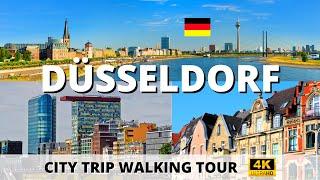 Düsseldorf Street Walk | Travel Germany | Rhine River | 4K | Original City Sounds | City Tour