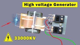 Make High voltage generator at home, High voltage transformer DIY