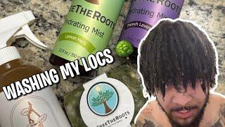 WASHING MY LOCS WITH ALL NATURAL PRODUCTS  | FREE THE ROOTS REVIEW 