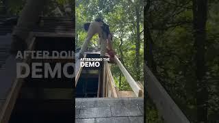 Storm destroyed chimney  | Rebuilding damaged roof  #shorts #construction #roofing #builder #diy