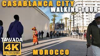 Casablanca city Walking tour  4K UHD Morocco 