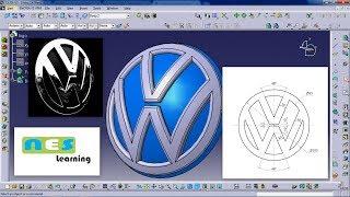 CATIA V5/V6 Tutorial | volkswagen logo NEW DESIGN