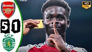 Arsenal vs Sporting 5-1 Latest Highlights & All Goals 2024 - Bukayo Saka