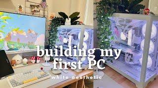 building my first pc for 3D modeling white aesthetic | 3D artist desk + setup tour | RTX 3080