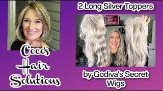 2 LONG SILVER TOPPERS by Godiva's Secret Wigs in the color SILVER STONE (& how I like to wear them!)