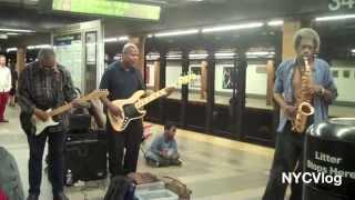 Best NYC Subway Band Ever - Amazing Saxaphone Guitar & Bass Musicians