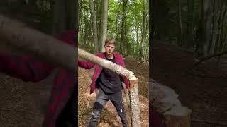 A little skill and the knife becomes an axe 🪓 #survival #outdoors #bushcraft #asmr