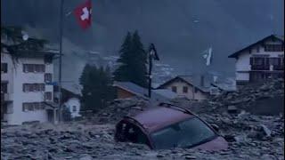 SAAS GRUND UNWETTER ! SWITZERLAND HIT BY FLASH FLOODS AFTER HEAVY RAIN STORM