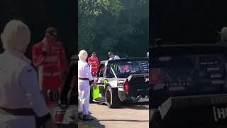 Short clip of Ken Block driving by in the Hoonitruck at Goodwood 2019