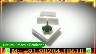 Natural Zambian Emerald (Panna) Gemstone Silver Pendant | Buy Original Gemstones Online at SVGAJ.COM