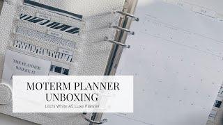 MOTERM LUXE UNBOXING | A5 RINGS ?! | A5 PLANNER SETUP  | LUXE LITCHI WHITE