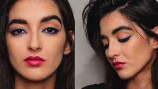 Blue Winged Liner and Bold Lipstick | Vincent Ford