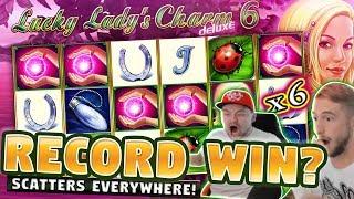 BIGGEST WIN OR FAIL?? 5 SCATTERS RECORD WIN ON LUCKY LADYS CHARM (MUST SEE)