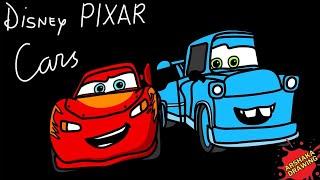 Lightning McQueen and Tokyo Mater Coloring Pages | How to Draw Disney Pixar Cars Characters