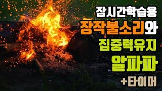 (장시간학습용) 뇌피로는 낮추고 집중력은 높이는 알파파 + 장작불소리 + 시간타이머 | 12 Hz 알타파 + 장작불소리 - 집중력유지 | 12 Hz EEG+Wood Fire