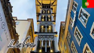 Lisbon Summer Walk - Santa Justa Lift to Luís de Camões Square  -【4K 60fps】