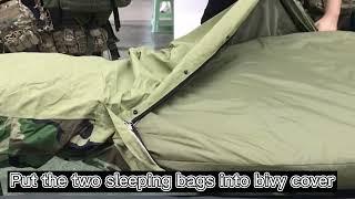 Akmax Army Military Modular Sleeping Bags System, Multi Layered with Bivy Cover for All Season