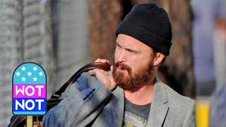 Aaron Paul is Bearded in a Beanie as he is SWAMPED by fans in Hollywood