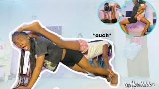 Yoga challenge with my cousin*￼ hilarious*