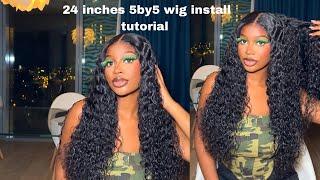 MUST TRY IT! PRE PLUCKED 5X5 HD CLOSURE WATER WAVE WIG INSTALL FOR BEGINNERS | YOLISSA HAIR