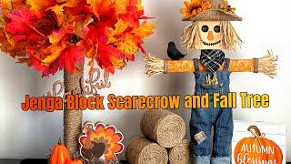 Jenga Block Scarecrow and Fall tree 