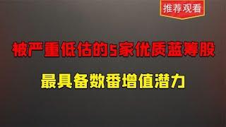 被严重低估的5家优质蓝筹股，最具备数番增值潜力