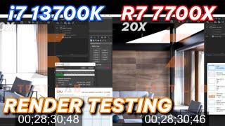 Core i7 13700K vs Ryzen 7 7700X Render testing