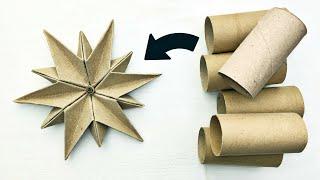 Origami Star Made of Toilet Paper Rolls / Easy Paper Craft / Recycle & Upcycle at Home DIY Tutorial