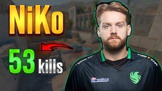 NiKo gets 53 kills vs PROs in FACEIT! NiKo POV with COMMs (Dust 2)