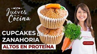 Los mejores cupcakes de zanahoria altos en proteína