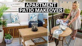 EXTREME PATIO MAKEOVER️ *Renter-Friendly* small balcony DIY transformation