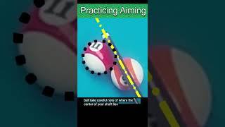 Beginner Aim Technique Pool Shot #shorts #pool #aim #beginners #tip #strategy #cutshot
