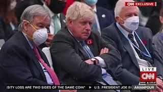 Boris Johnson fails to defend not wearing a mask at #COP26 