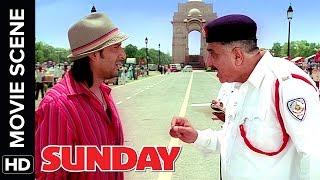 Arshad Warsi fools a cop | Sunday | Movie Scene | Comedy